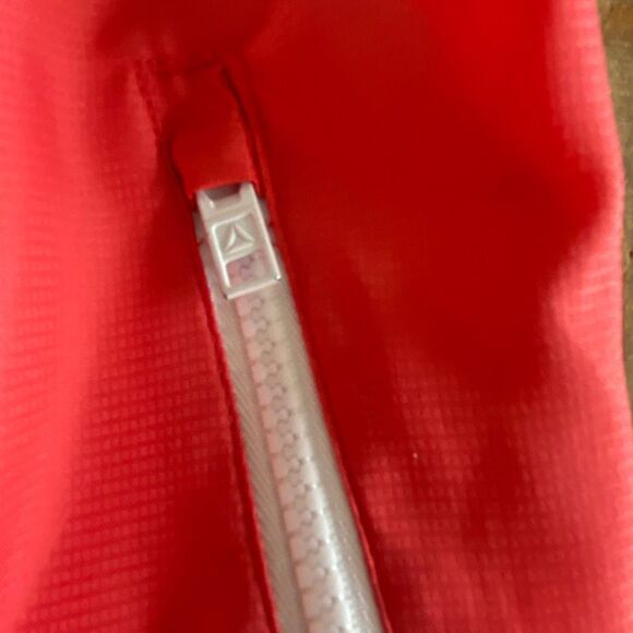 Reebok Hooded Warm Up Track Jacket Peach Multicolor Zip Up Coat Toddler Size 4T - Picture 3 of 11